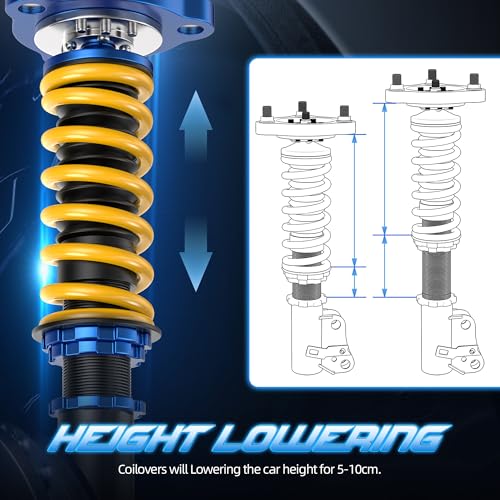 Height Adjustable Coilover Lowering Kit Compatible with 2003-2008 Corolla