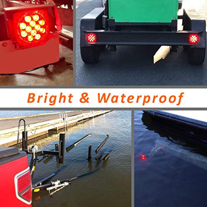 CZC AUTO 12V Submersible LED Trailer Tail Lights Left&Right Reverse Lights - size: 5" long x 1.5"width x 5"height