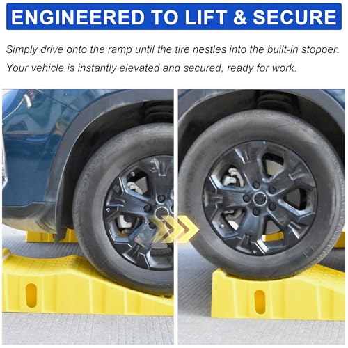 OrangeStar 2-Pack Car Ramps for Oil Changes and Maintenance
