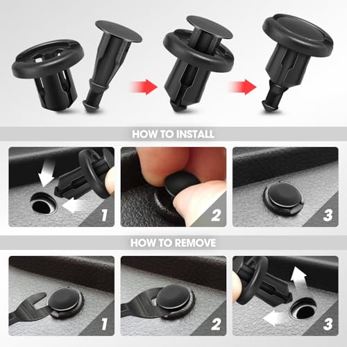 DNA Motoring 680pcs Car Push Retainer Clips, Plastic Bumper Clip Fender Clip, Door Trim Panel Clips, Bumper Fender Rivets Fasteners Push Retainer Kit for Ford, GM, Chrysler, Toyota, TOOLS-00731 - style: 680pcs