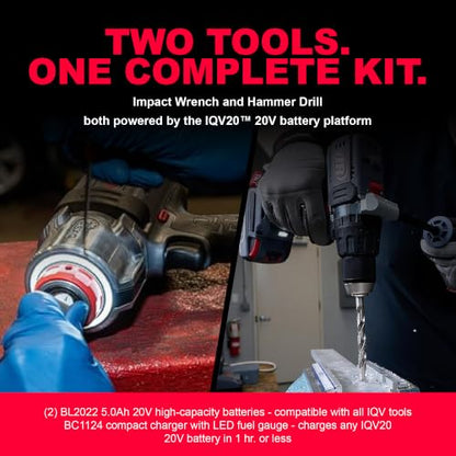 Ingersoll Rand IQV20-2DWDXS 20V Cordless Combo Tool Kit with Charger - style: D5241 and W7153 Combo Kit