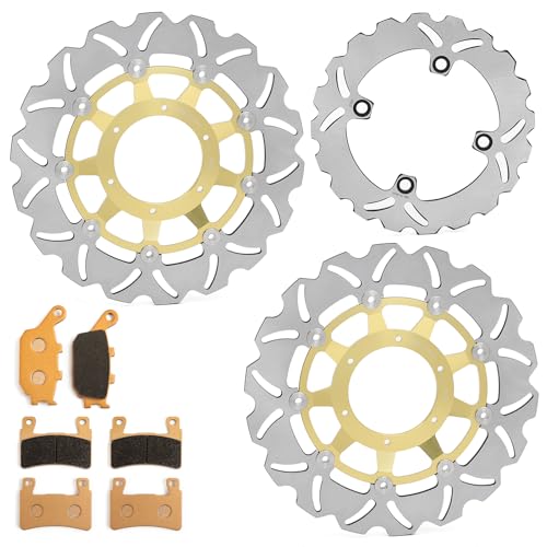 Front Rear Brake Disc Rotors Pads Kit for Honda CBR600RR 2003 2004 CBR 600 RR - color: Gold, size: CBR600RR 2003 2004