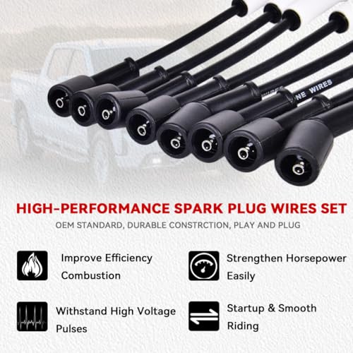RLP 9059C Spark Plug Wires Set of 8 4.8L-6.2L V8 Compatible with Chevy GMC