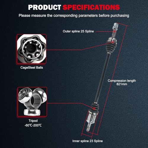 cciyu CV Axle Shaft Assembly for Dodge Caliber 2007 2008 - Replace NCV12601 - size: 17-9592