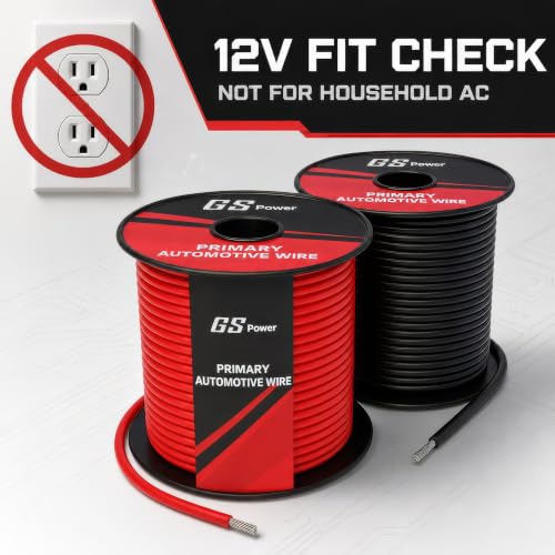 GS Power 14 Gauge Wire Automotive - 50ft CCA Primary 2 Spools - size: 14 Gauge-25 ft-Non-Bonded