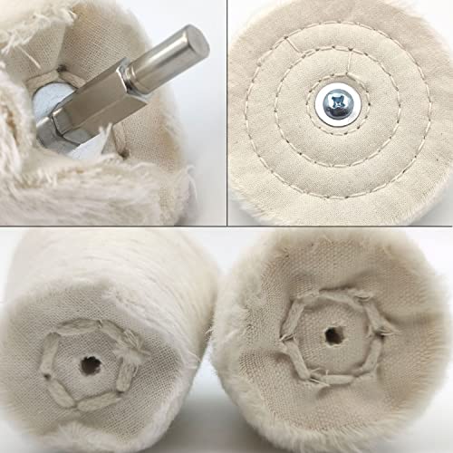 8 pcs Buffing Wheel for Drill,Buffing Pad Polishing Wheel Kits,Wheel Shaped Polishing Tool for Metal Aluminum,Stainless Steel,Chrome,Jewelry,Wood,Plastic,Ceramic,Glass,etc