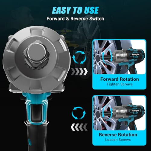 Cordless Impact Wrench 1/2" Compatible with Makita 18V Battery - color: Blue 2000n 1/2in