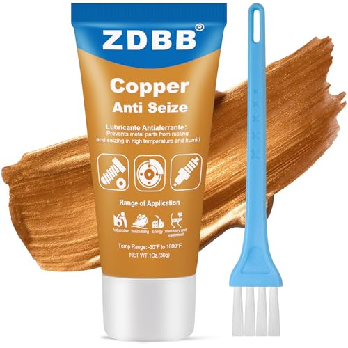 ZDBB Copper Anti Seize Thread Lubricant High Temp Anti-Seize Grease Compound for Automotive Marine Spark Plugs Brake Pads Rotors Nuts Antiseize Grease with Brush,1oz (1-Pack) - color: Copper Anti-Seize Lubricant, size: 1 oz (1-Pack)