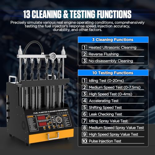 CT450 Heated GDI 6-Cylinder Fuel Injector Cleaning Machine & Tester