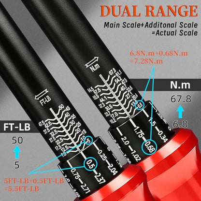 3/8-Inch Drive Torque Wrench 5-50ft.lb/6.8-67Nm - size: 3/8" DR.『5-50 FT.LB』