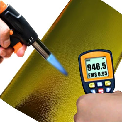 Gold Adhesive Backed Heat Shield Material Heat Shield Mat Automotive Heat Shield Heat Shield Wrap,Fiberglass Thermal Insulation (12'' X 48'') - color: Gold, size: 12'' X 48’'