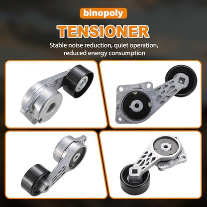 binopoly 38133 Drive Belt Tensioner Assembly With Pulley For 1997-2005 Ford E Series Van Excursion Expedition F Series Pickup Lobo E450 Super Duty Lincoln Navigator OE# 1L3Z6B209AA 89237 419-207
