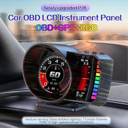 wiiyii OBD2 Gauge Display Heads Up Display for Cars,Speedometer for Car