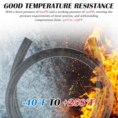 5Ft 5/8 Car Heater Hose with 10PCS Clamps,ID 16mm & OD 24mm Coolant Hoses to Transport Air/Water,Straight Car Accessories 5/8 Silicone Heater Hose Working Pressure 250 PSI (5/8 inch) - color: 5/8 inch