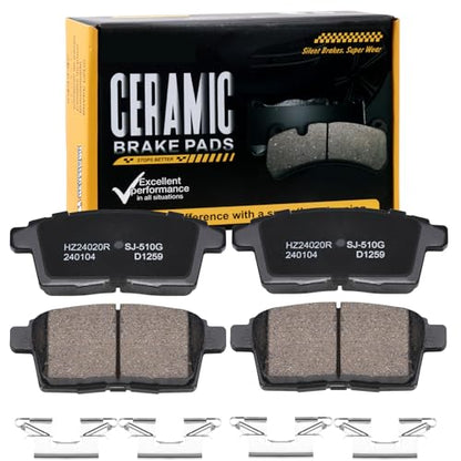 D1259 Rear Ceramic Brake Pads Kit Fit For Mazda CX-9 2007-2015, For CX-7 2007-2012, For Lincoln MKX 2007-2010, For Ford Edge 2007-2010 - style: HZ1259
