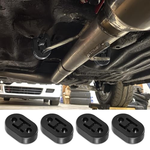 Rubber Exhaust Hanger, 2 Holes Adjustable Muffler Hanger, 4 Pack - color: Black, size: 2 Hole