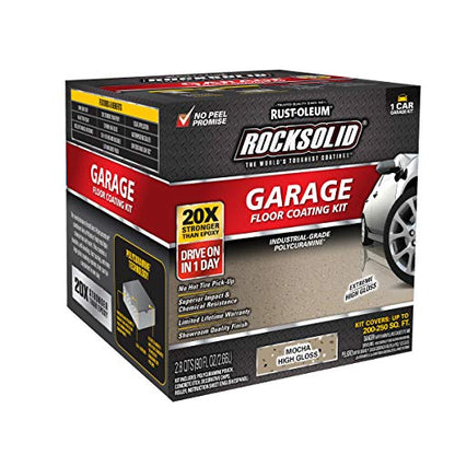RockSolid Garage Floor Coating Kit, Mocha, 1 Car Kit - color: Mocha, size: 1 Car