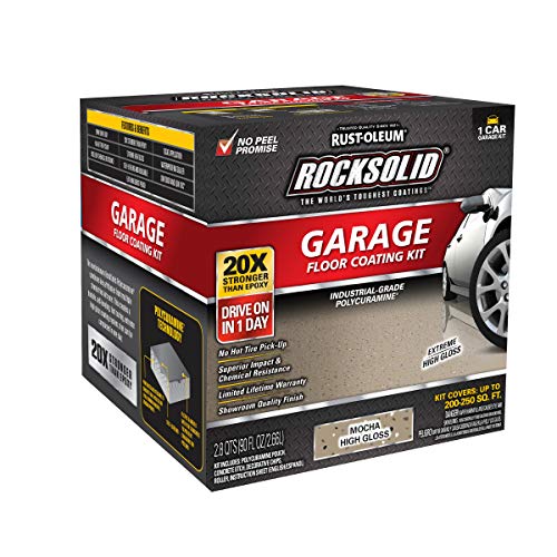 RockSolid Garage Floor Coating Kit, Mocha, 1 Car Kit - color: Mocha, size: 1 Car