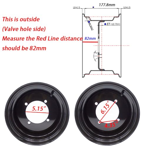 Front Rear 12x7 ATV Rim 4/156 offset 4+3 for Polaris RZR800 RZR900XP RZR570