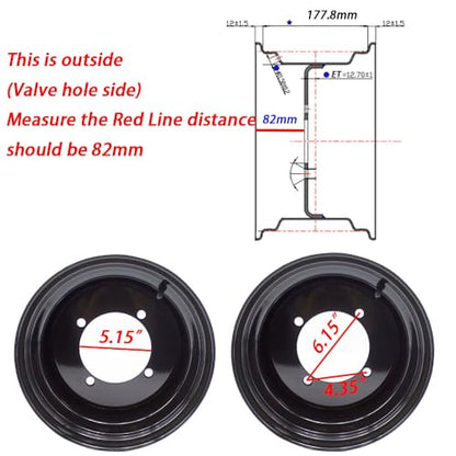 Front Rear 12x7 ATV Rim 4/156 offset 4+3 for Polaris RZR800 RZR900XP RZR570