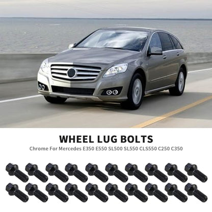 20PCS 0009908307 Wheel Bolts Compatible with Mercedes-Benz - color: 20 PCS Black