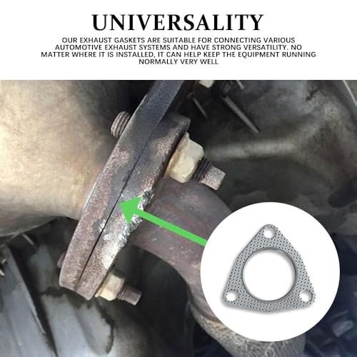 2.5" 3-Bolt Car Exhaust Flange Gasket, 2PCS - color: 2.5inch