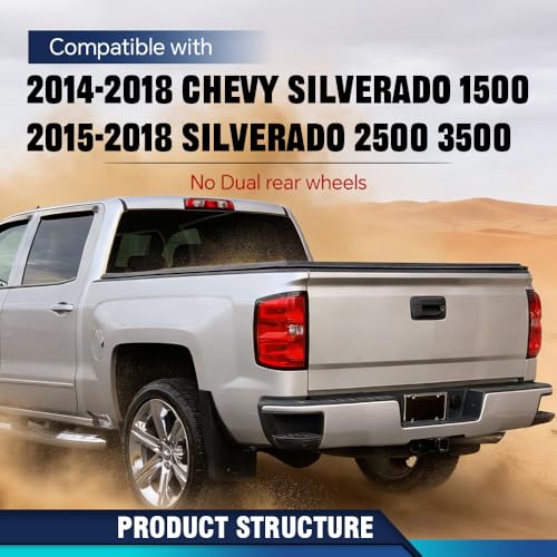 PIT66 Rear Mud Flaps Fit Silverado 1500 2014-2018, 2500/3500 2015-2018 - size: Fit Chevy Silverado 2014-2018 | Rear