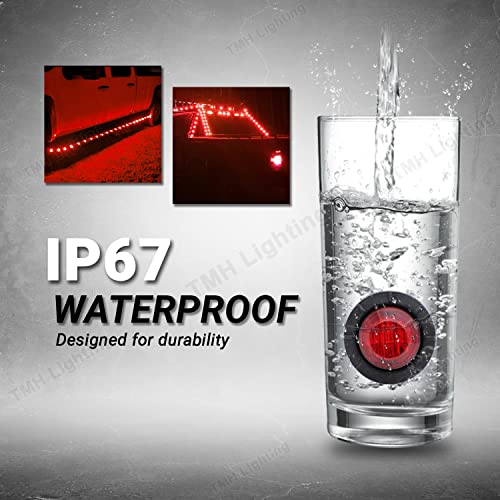 TMH (10 Pcs 3/4 Inch Mount Red LED Clearance Markers Bullet Marker lights, side marker lights, led marker lights, led side marker lights, led trailer marker lights, rv marker lights - color: 10pcs Red