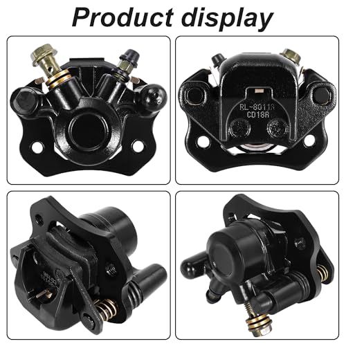 RUTU Brake Caliper for Chinese ATV Quad Go Kart Brake Caliper Compatible with Four Wheeler Coolster Kazuma 110cc 125cc 150cc 200cc 250cc 196cc 6.5HP kt196 Taotao, Right Side Wheels - color: Black, size: Right exhaust screw