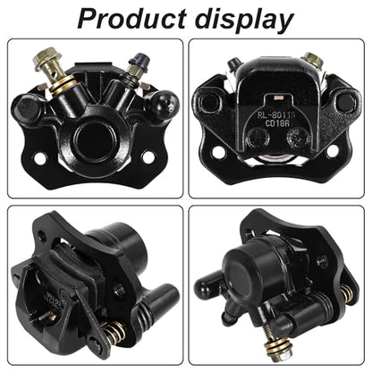 RUTU Brake Caliper for Chinese ATV Quad Go Kart Brake Caliper Compatible with Four Wheeler Coolster Kazuma 110cc 125cc 150cc 200cc 250cc 196cc 6.5HP kt196 Taotao, Right Side Wheels - color: Black, size: Right exhaust screw