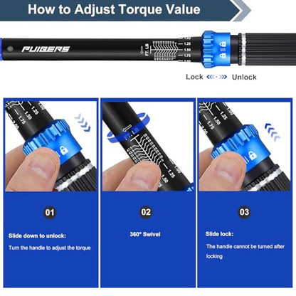 Torque Wrench Set 1/2 3/8 1/4 inch Drive Click, 3Pcs Torque Wrenches 10-170 FT.LB,5-50FT.LB,20-240IN.LB, Inch pound Torque Wrench with 3 Pcs Adapter for Bike,Car, Truck,Tractor - size: 1/4" & 3/8" & 1/2" 1.67-20/5-50/10-170 FT.LB