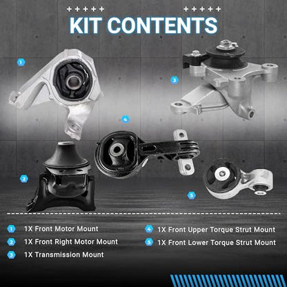 Front & Rear Engine Mount Kit Motor Mount - size: For 2006-2011 Honda Civic Coupe