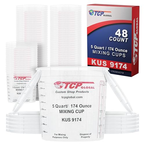 Custom Shop Paint Mixing Cups, 5-Quart, 48 Pack, Plastic Measuring Cups - size: 48 Count (Pack of 1)