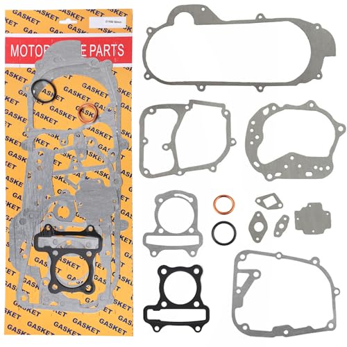 Minho GY6 100cc Complete Standard Case Engine Gasket Kit Fit for Chinese GY6 4-Stroke 139QMA 139QMB Engine Scooter Moped ATV Go Kart,50mm Cylinder Gasket
