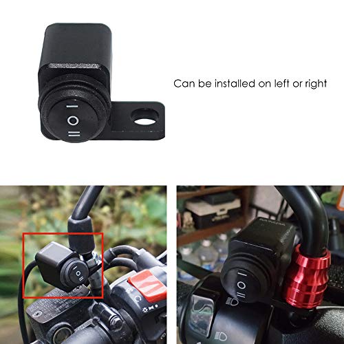 CNC Motorcycle Switches Waterproof ON Off ON Switch Handlebar Control Switch for Headlight High Low Beam Fog Light M8 M10 Screw Mount