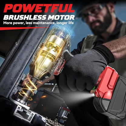 DIYtoolifz Cordless Impact Wrench 1/2” Compatible with Milwaukee 18v Battery(Bare Tool), 1000FT-LBS High Torque Impact Driver, Electric Impact Gun with LED Light, Variable Speeds, 4-Speed Control - size: 1/2 Inch - 1000 Ft-lbs, style: Compatible with Milw