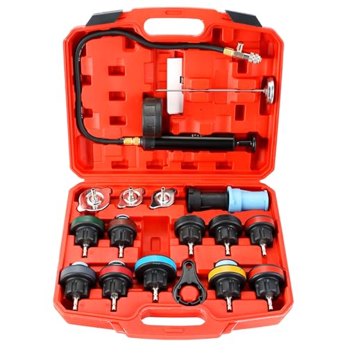 DASBET 18PCS Radiator Pressure Leakage Tester Tool Kit - color: Red