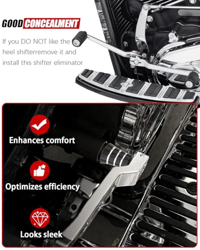 Heel Shifter Eliminator Spacer Shift Shaft Lever Delete Cover Compatible with Harley CVO Road King Electra Street Tri Tour Glide Freewheeler (Eliminator-Craving Black) - color: Eliminator-Craving Black