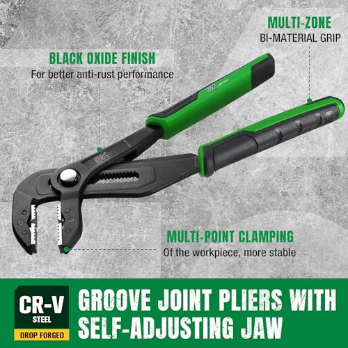 SK 10'' Water Pump Pliers, Self-adjusting Jaw Groove Joint Pliers - size: 10" Groove Joint Pliers