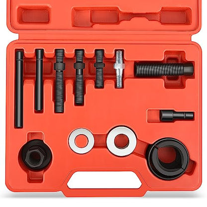 DNA Motoring 12Pcs Power Steering Pulley Puller Remover and Installer Tool Kit on Most Engines,TOOLS-00295 - style: 12Pc Steering Pulley Puller