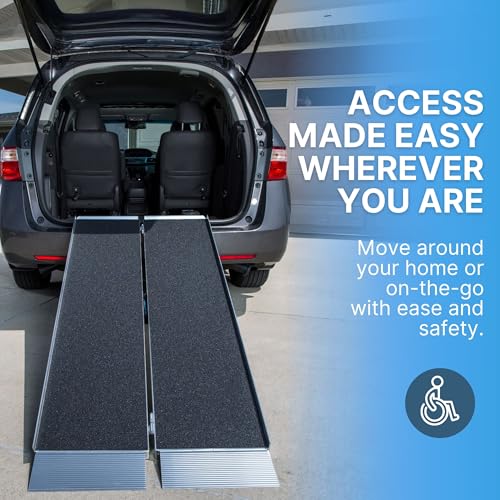 EZ-ACCESS Suitcase Singlefold Portable Wheelchair Ramp - 2 ft - size: 2 Foot (Pack of 1), style: Applied Surface
