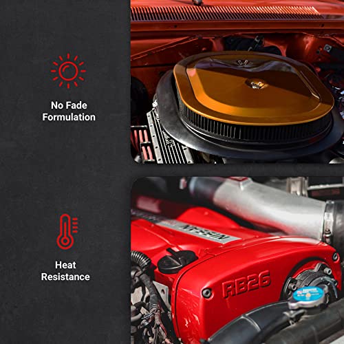 ERA Paints Red Engine Paint Kit With Omni-Curing Catalyst Technology - 2K Aerosol Glossy Finish With High Temp Resistance And Extreme Durability Against Color Fade And Chemicals Like Brake Fluid - color: Red 2K Spray Paint Kit