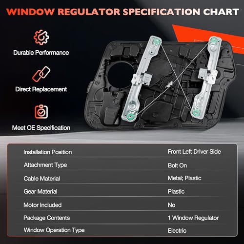 752-928 Front Left Driver Side Power Window Regulator Without Motor with Panel Compatible with 2011-2014 Hyundai Sonata Replace# 752928, 82471-3Q000, 384736 - size: Front Left Driver Side