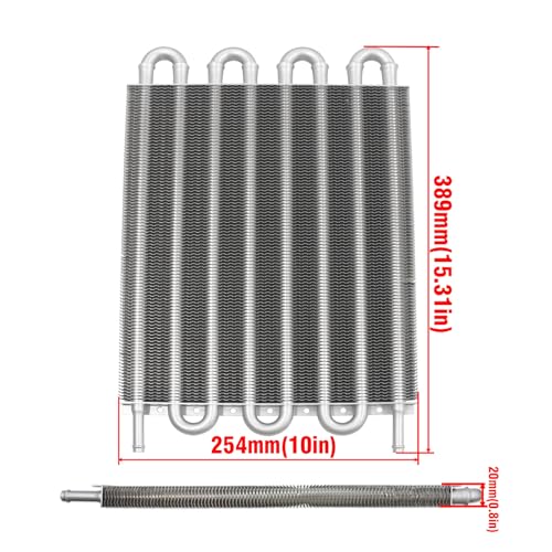 Universal Transmission Oil Cooler Kit Fin Oil Cooler Kit (Silver, 8 Pass) - color: Silver, size: 8 Pass