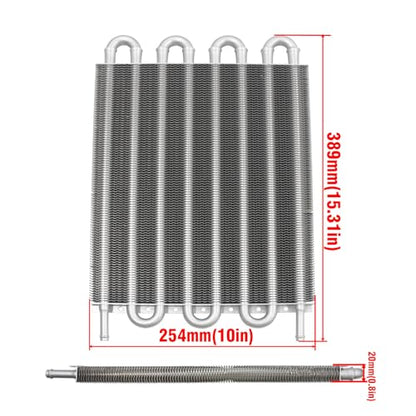 Universal Transmission Oil Cooler Kit Fin Oil Cooler Kit (Silver, 8 Pass) - color: Silver, size: 8 Pass