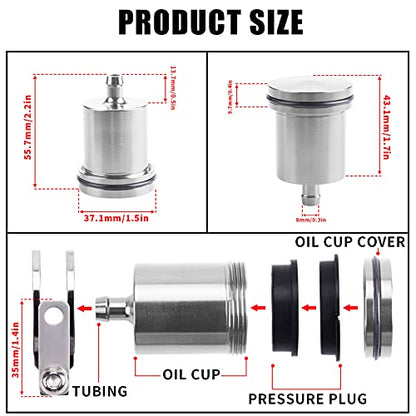 Universal Motorcycle Aluminum Brake Fluid Reservoir Oil Cup Fit For Yamaha Kawasaki Honda Suzuki BMW and more (Silver) - color: silver