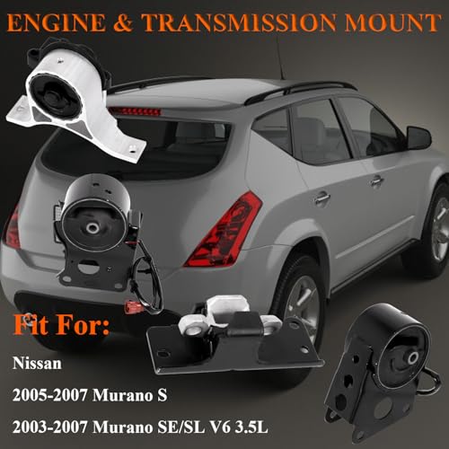 Engine Motor & Trans Mount Set for Nissan Murano SE/SL 2003-2007 V6 3.5L