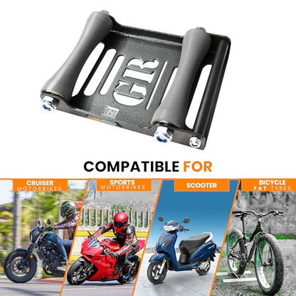 GRAND PITSTOP Motorcycle Roller Wheel Cleaning Stand - Paddock Stand Replacement - Wheel Roller Stand with Ramp Support for tire Cleaning & Chain Lubrication (Roller Large Antic Silver) - color: Roller Large Antic Silver