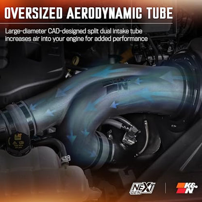 K&N NextGen Cold Air Intake System: High-Flow Cotton Filter: Compatible with 2021-2026 FORD F150; F150 Raptor; 50-2617 - style: NextGen