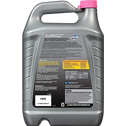 PEAK Fleet Charge SCA Precharged Coolant/Antifreeze, Concentrate, 1 Gallon (Pack of 3) - size: Concentrate (Pack of 3)